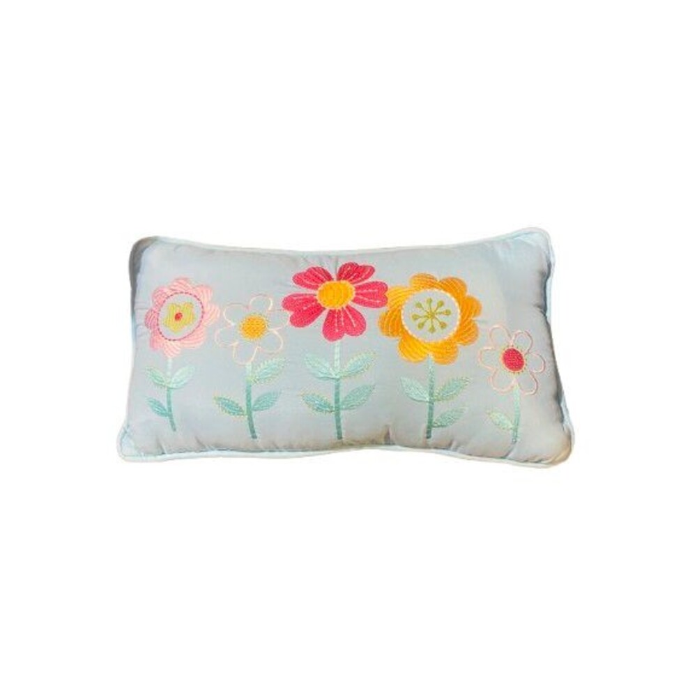 Floral Throw Pillow Decorative Multicolored Embroidered Home Decor Unbranded